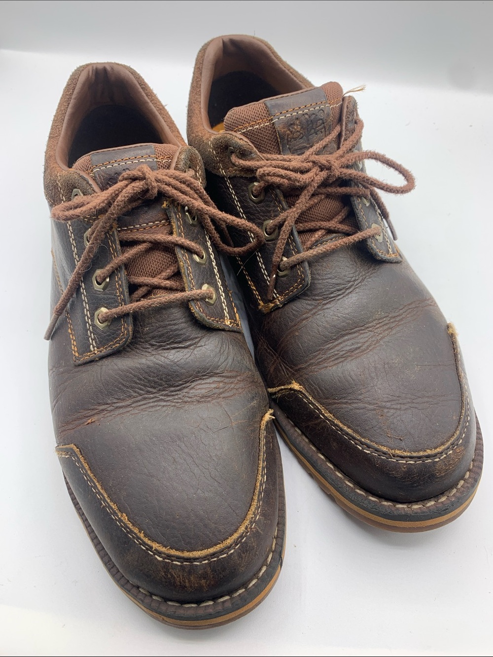 Timberland men’s Brown Leather Lace-Up Casual Dress shoes Size 9 Wide